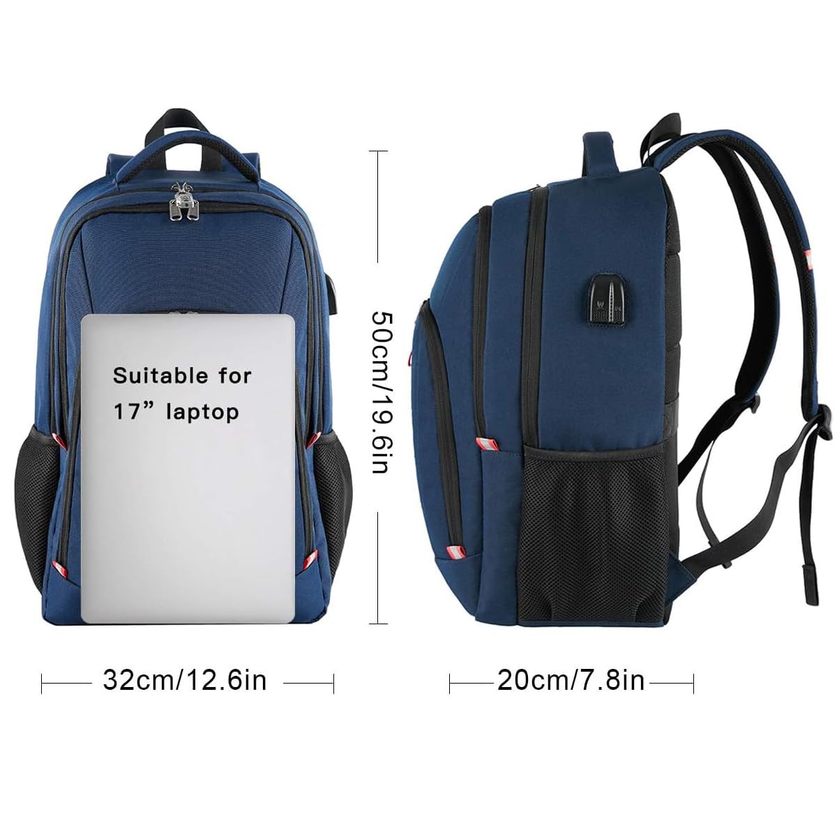 Travel Laptop Backpack, Black Backpack for Men and Women