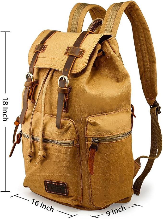 GEARONIC Vintage Canvas Laptop Backpack, 15"