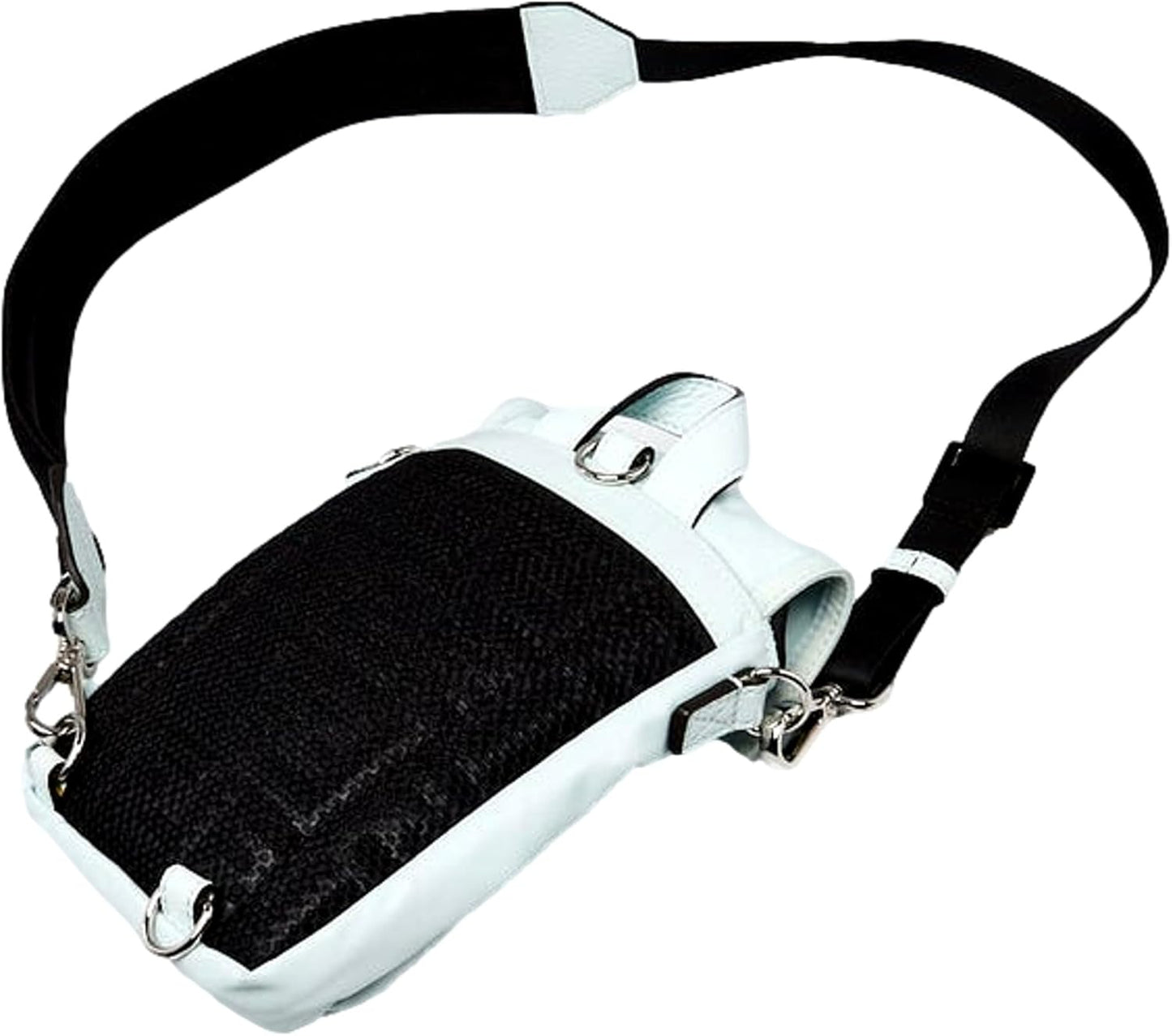 FENDI Fendiness Cyber Blue Nylon Buckle Mini Backpack Crossbody Bag, Small