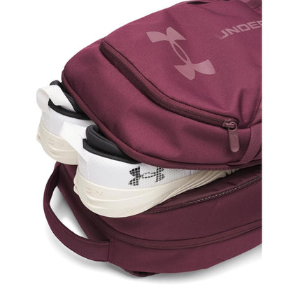 Under Armour Hustle 6.0 Backpack, Black/White