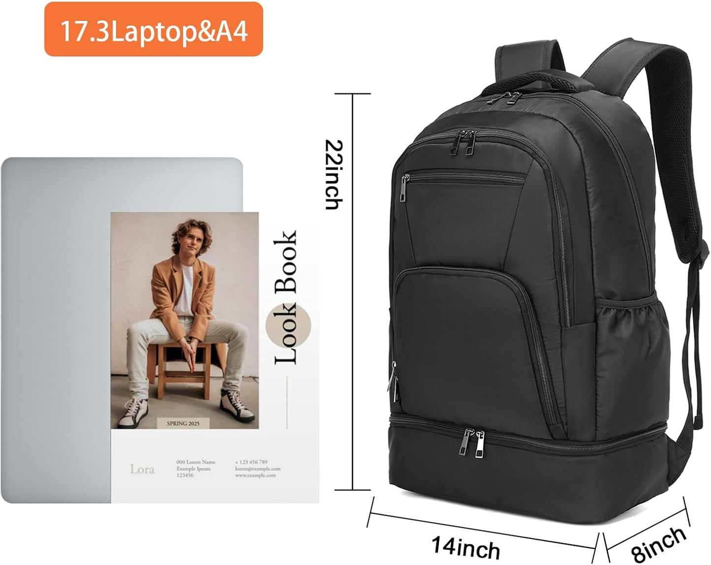 Seyfocnia Gym Backpack with USB, Men’s