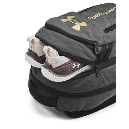 Under Armour Hustle 6.0 Backpack, Black/White
