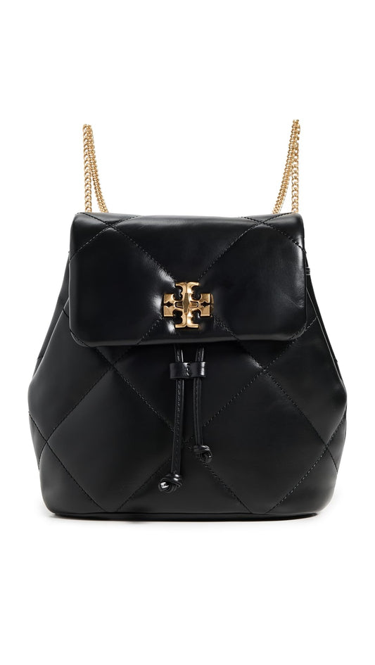 Tory Burch Women's Kira Diamond Quilt Mini Backpack, Black, One Size
