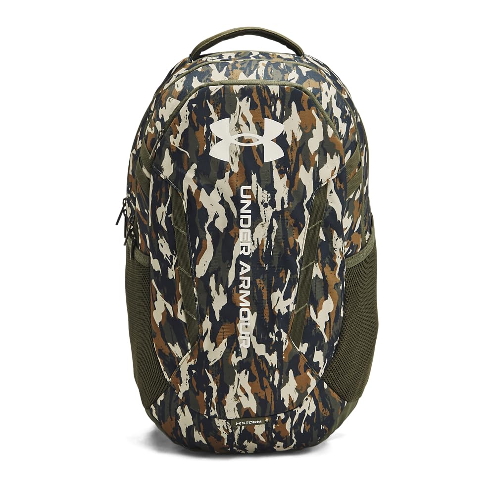 Under Armour Hustle 6.0 Backpack, Black/White