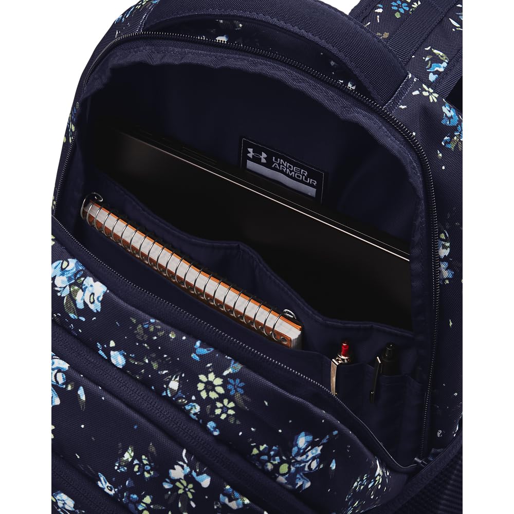 Under Armour Hustle 6.0 Backpack, Black/White