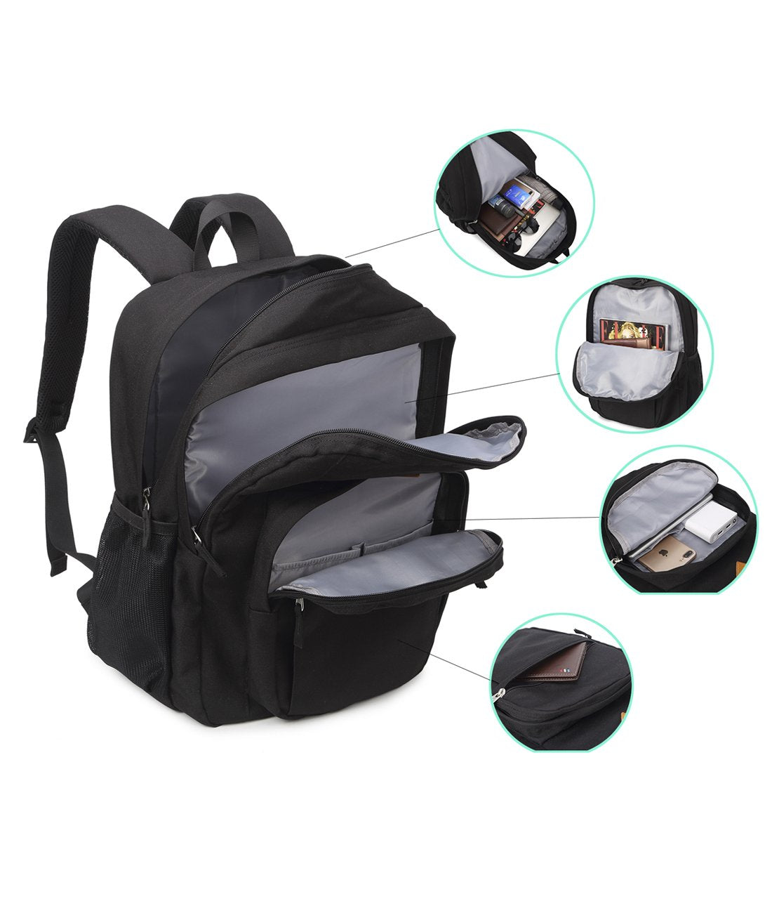 abshoo Basic Travel Backpack, Water-Resistant