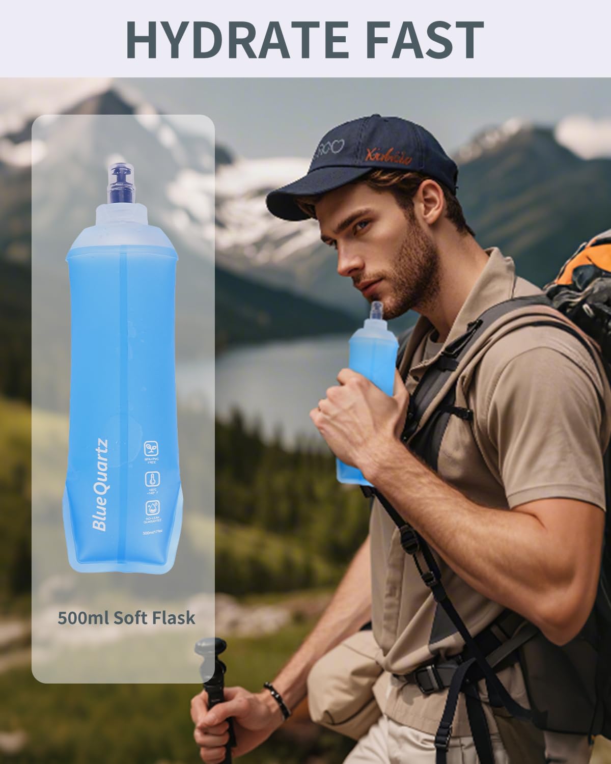 Blue Quartz 15L Ultralight Hiking Backpack, Foldable