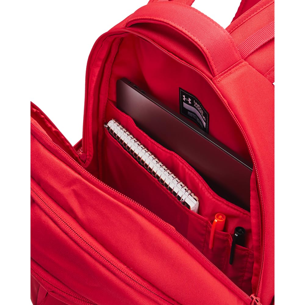 Under Armour Hustle 6.0 Backpack, Black/White