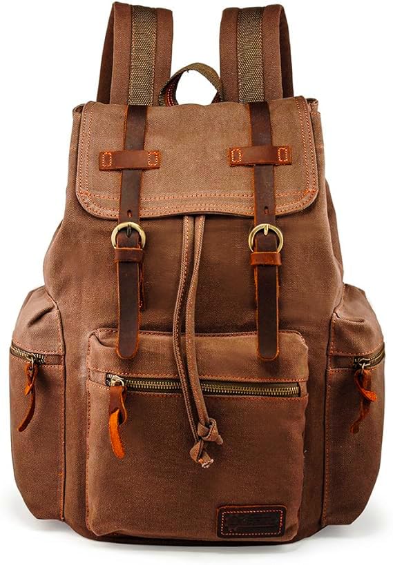 GEARONIC Vintage Canvas Laptop Backpack, 15"
