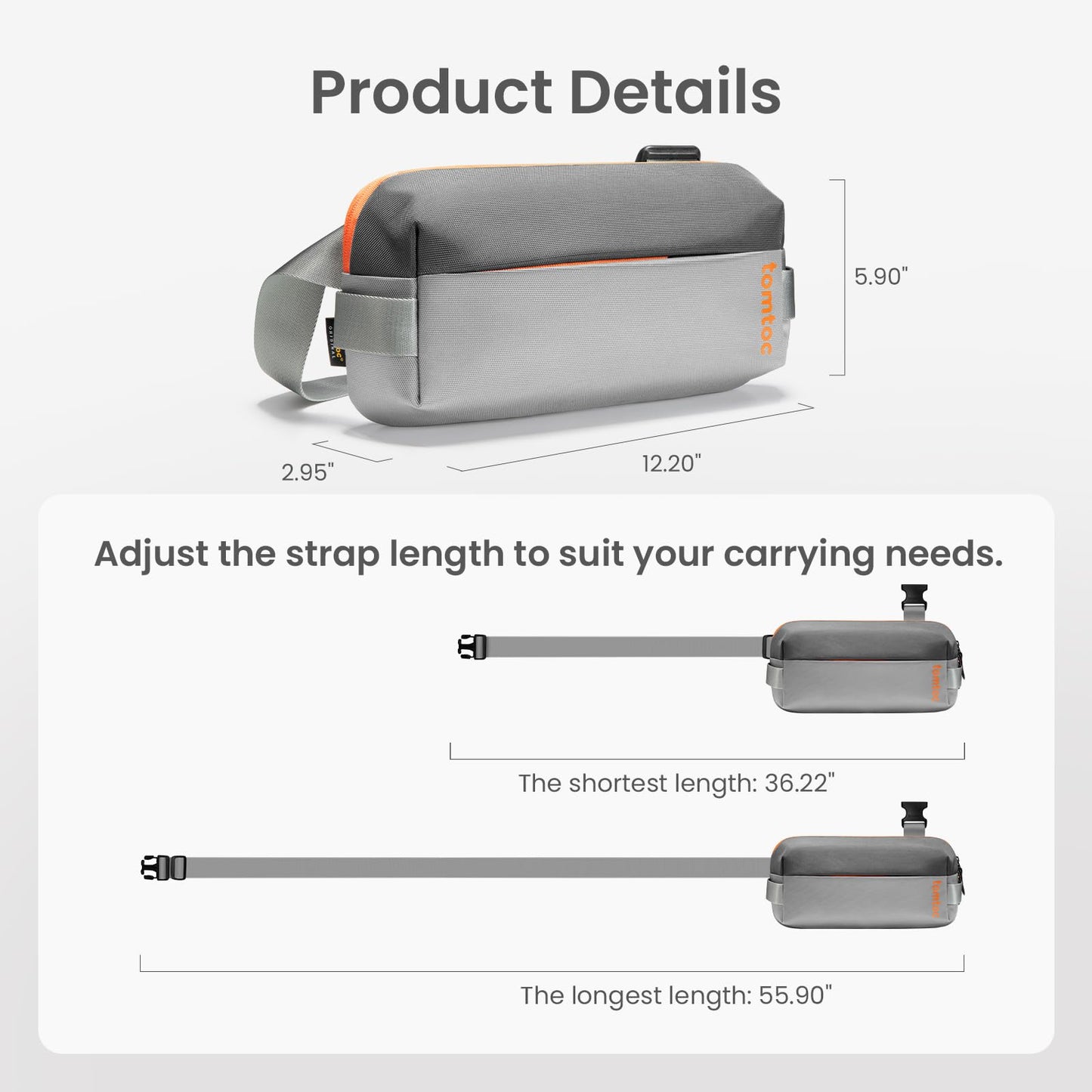 tomtoc Compact EDC Sling Bag, Lightweight