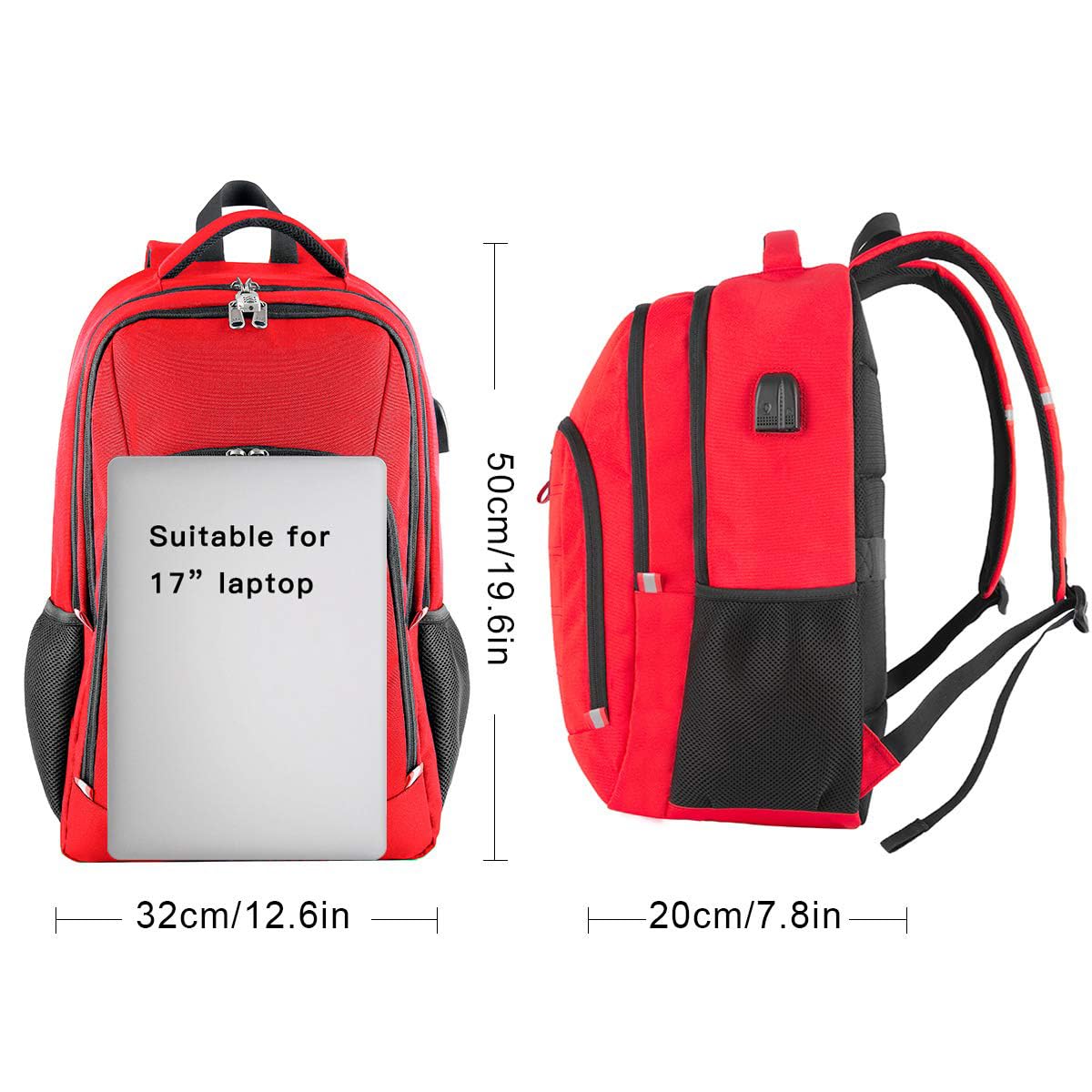Travel Laptop Backpack, Black Backpack for Men and Women