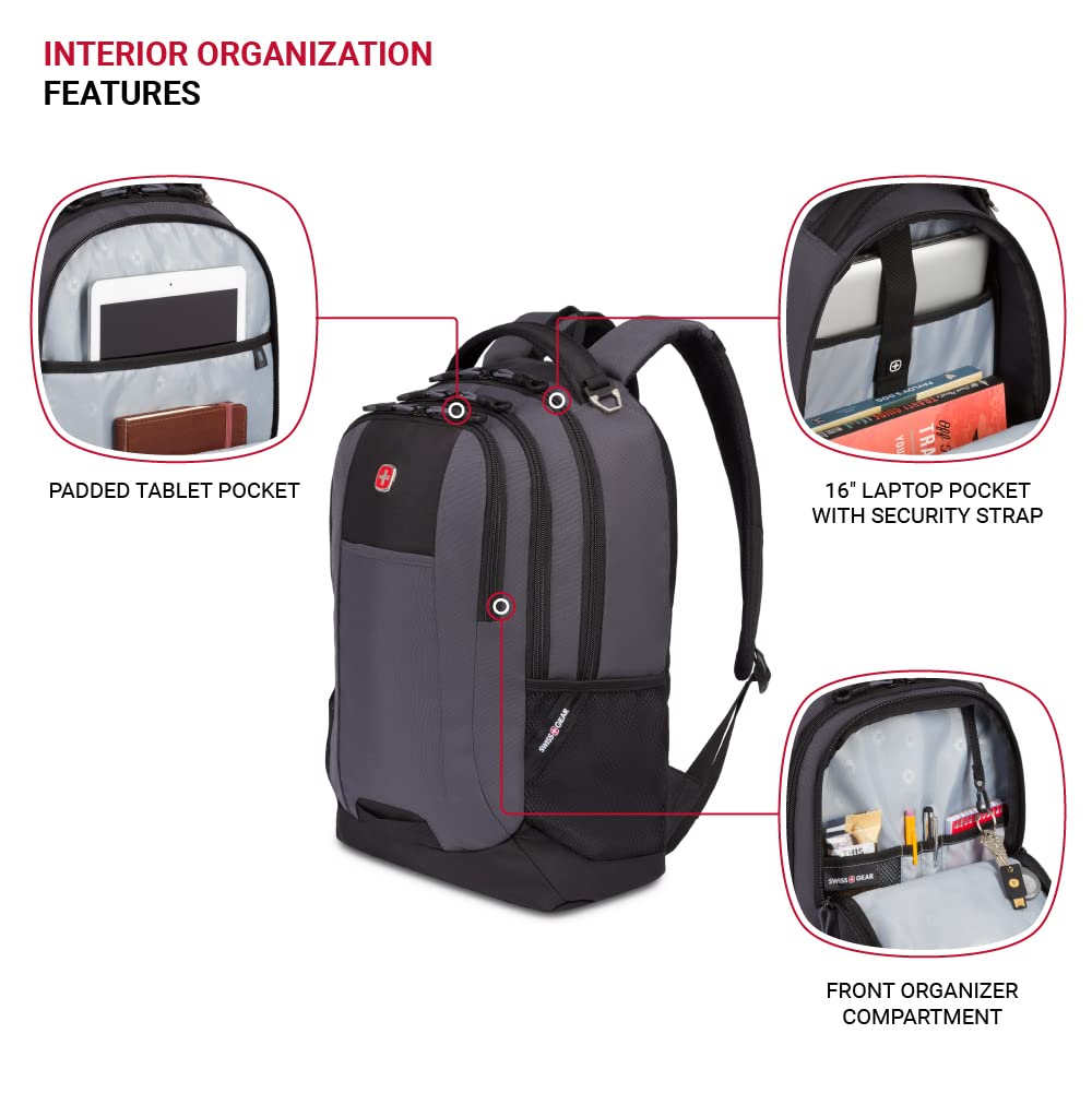 SwissGear Cecil 5505 Laptop Backpack, Pastel Brown/Black, 18-Inch