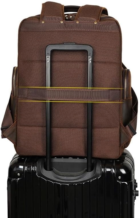Full Grain Leather Backpack for Men Laptop Bag