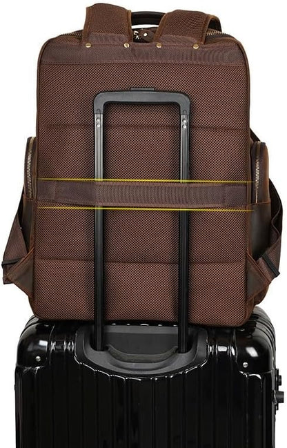 Full Grain Leather Backpack for Men Laptop Bag