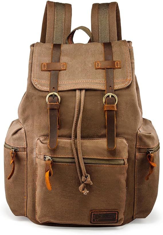 GEARONIC Vintage Canvas Laptop Backpack, 15"