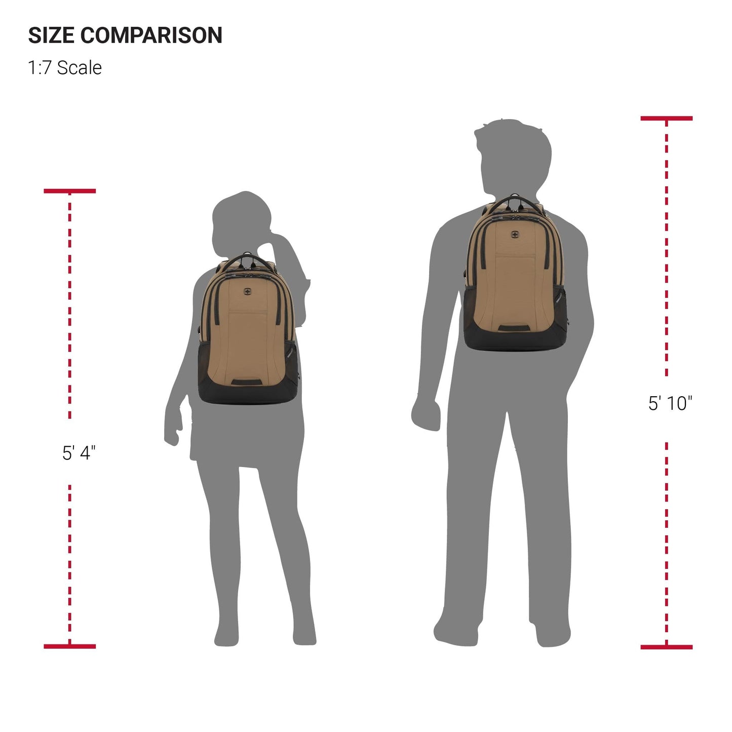 SwissGear Cecil 5505 Laptop Backpack, Pastel Brown/Black, 18-Inch