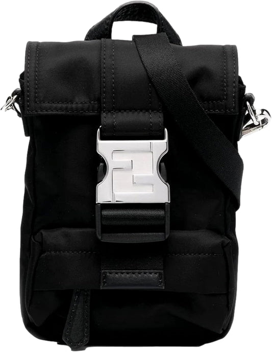 FENDI Fendiness Mini Nylon Backpack, Black