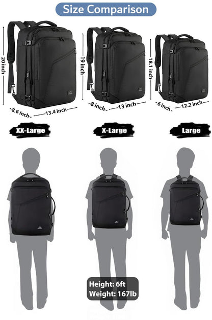 MATEIN 40L Carry-On Travel Backpack, Black