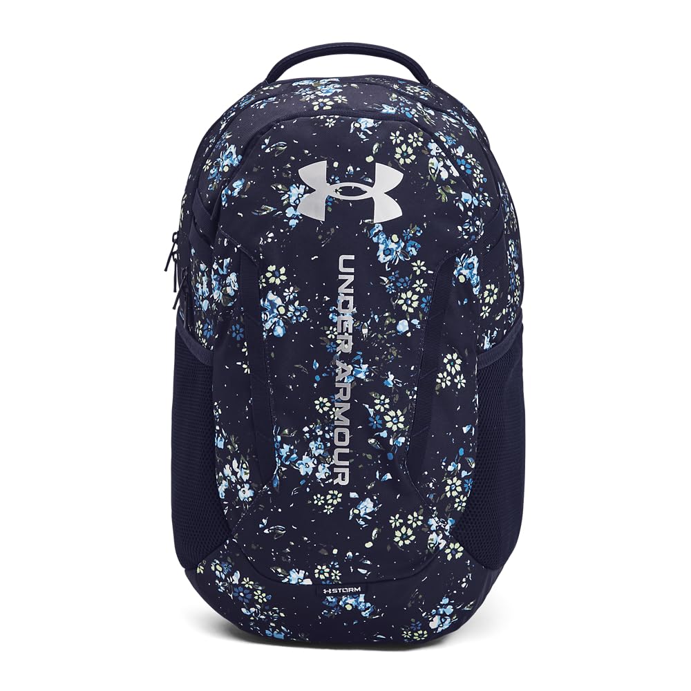 Under Armour Hustle 6.0 Backpack, Black/White