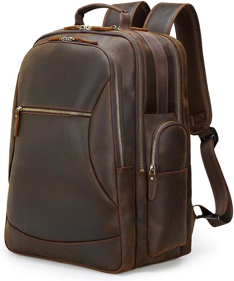 Full Grain Leather Backpack for Men Laptop Bag