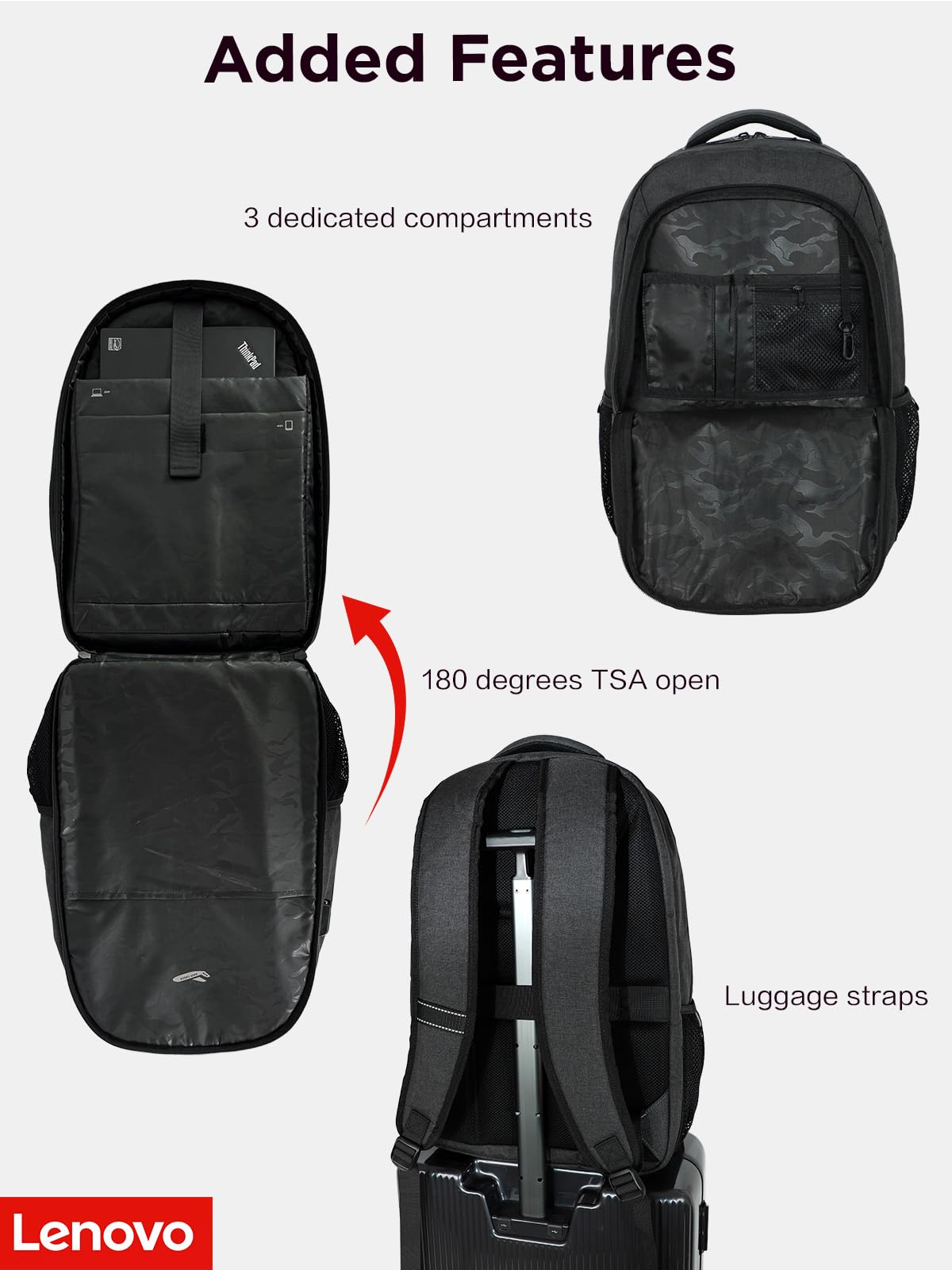 Lenovo 16" ECO Laptop Backpack, Black