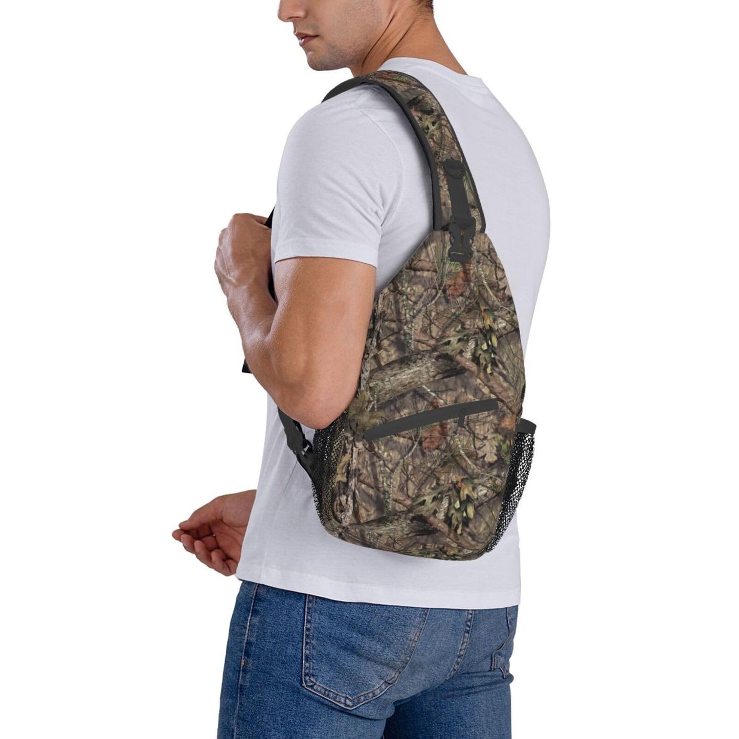 Camo Forest Hunting Sling Backpack, Unisex