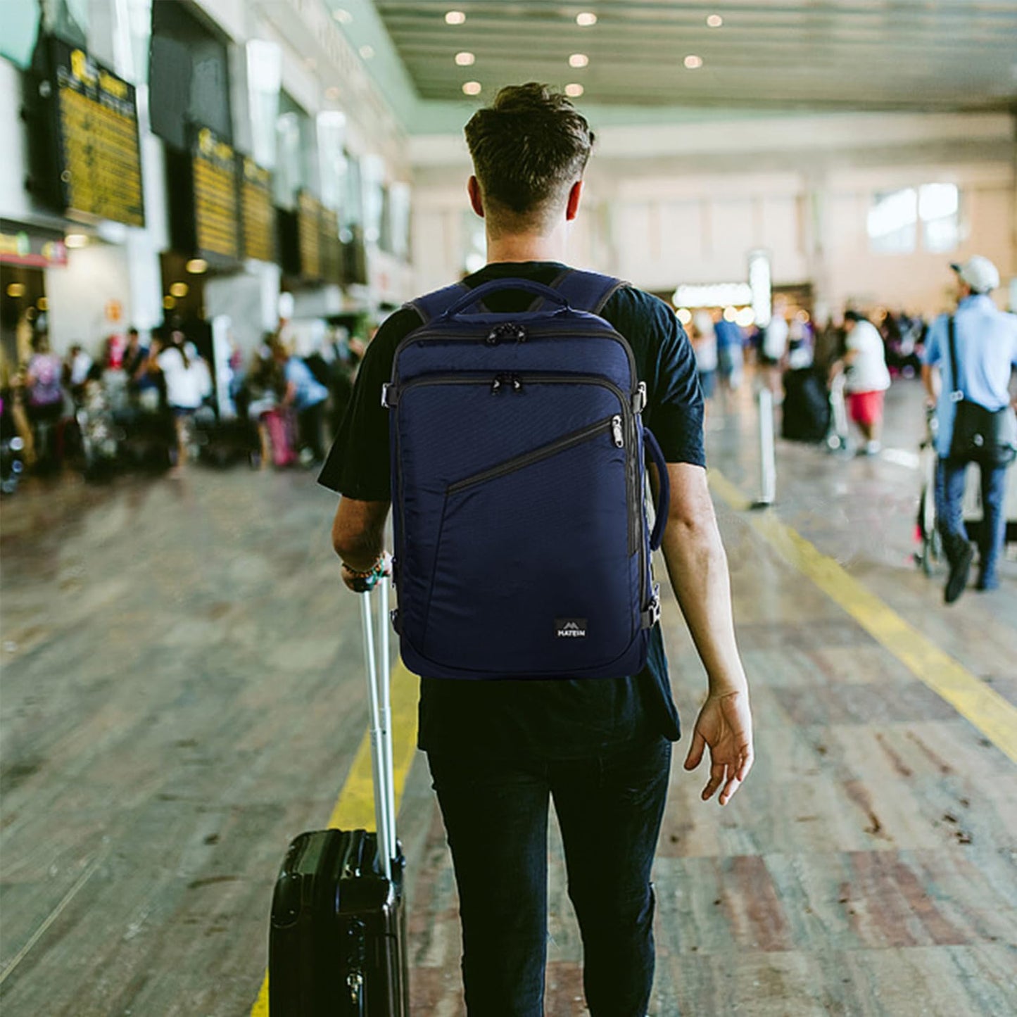 MATEIN 40L Carry-On Travel Backpack, Black
