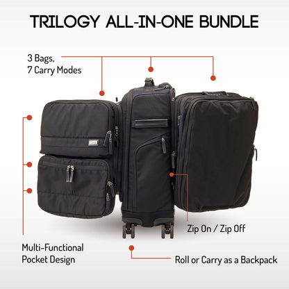 Trilogy 3-in-1 Rolling Pack Bundle, Zinfandel