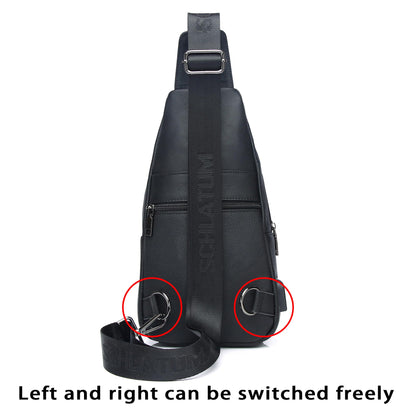 LUKZIJAES Genuine Leather Sling Bag for Men