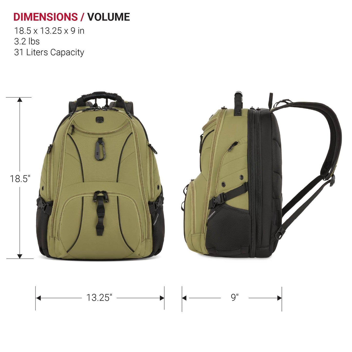 SwissGear 1900 ScanSmart TSA Laptop Backpack, 17" Black