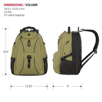 SwissGear 1900 ScanSmart TSA Laptop Backpack, 17" Black