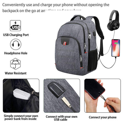 Travel Laptop Backpack, Black Backpack for Men and Women