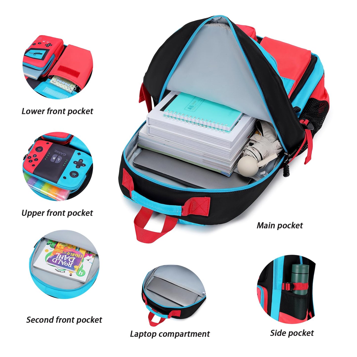 Luminous Boys Backpack – Large Capacity, Blue