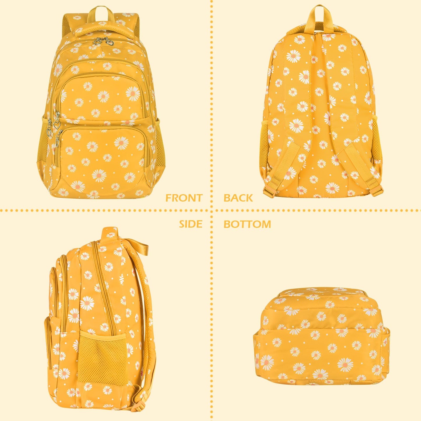 Goldwheat Daisy Backpack Set, 3pcs