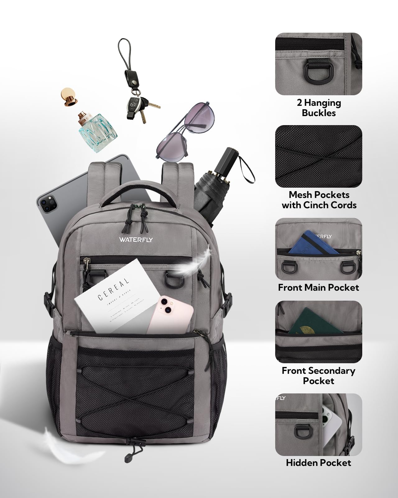 WATERFLY 22L Lightweight Travel & Hiking Backpack