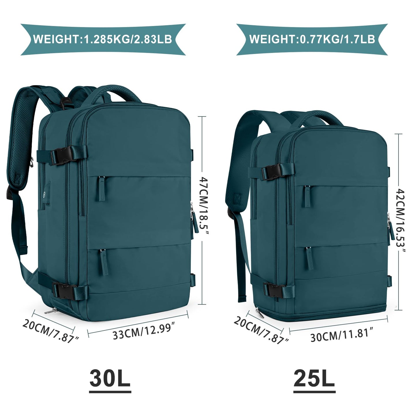 Coowoz Waterproof Travel Backpack, Peacock Blue