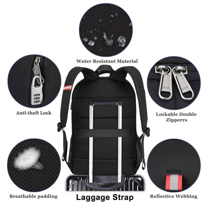 Travel Laptop Backpack, Black Backpack for Men and Women