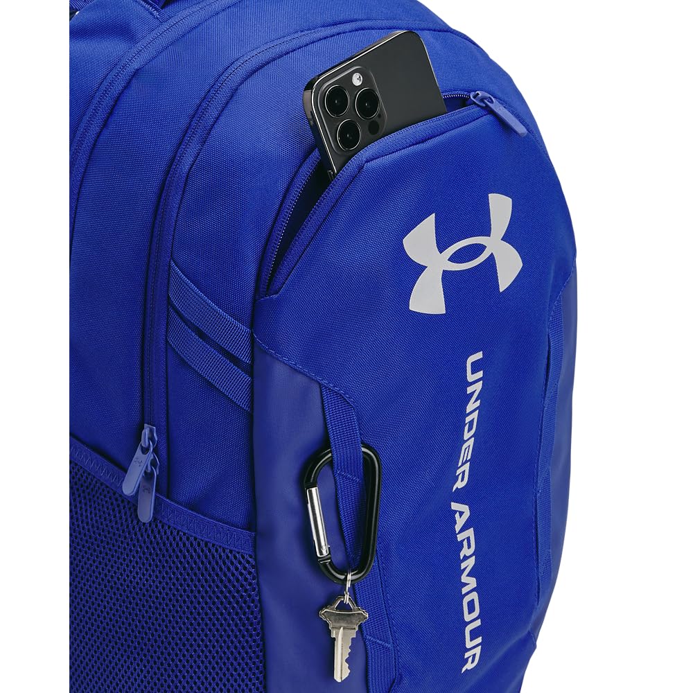 Under Armour Hustle 6.0 Backpack, Black/White
