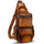 IVTG Genuine Leather Sling Crossbody Bag, Brown