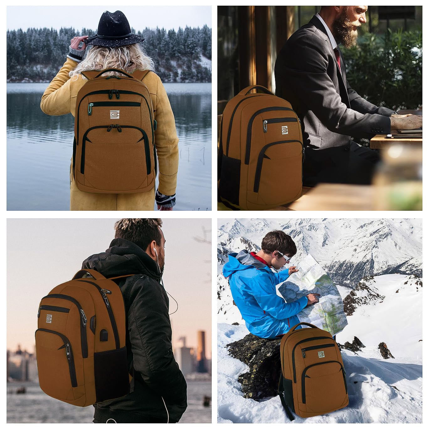 Anti-Theft Laptop Backpack with USB – 15.6" Black