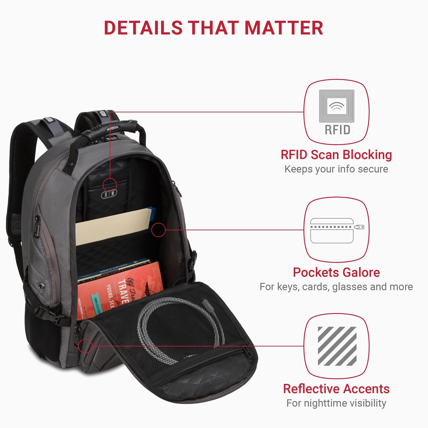 SwissGear 1900 ScanSmart TSA Laptop Backpack, 17" Black