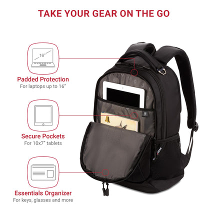 SwissGear Cecil 5505 Laptop Backpack, Pastel Brown/Black, 18-Inch