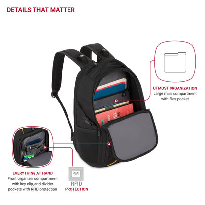 SwissGear Mini 1900 Scansmart Slim Version Laptop Backpack, Oatmeal, 16-Inch