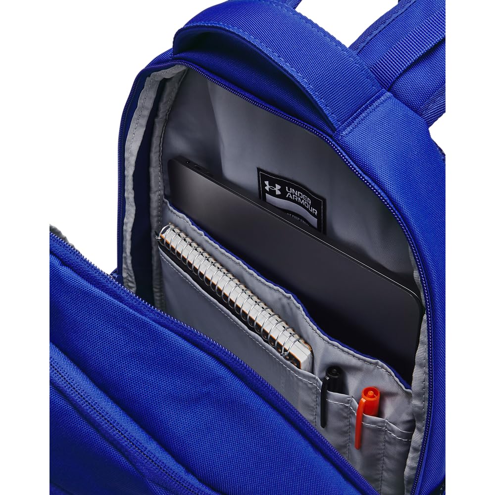 Under Armour Hustle 6.0 Backpack, Black/White
