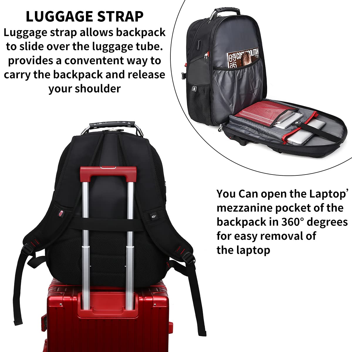 SHRRADOO 50L Laptop Backpack with USB