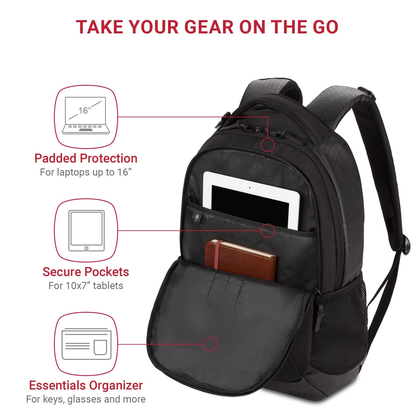 SwissGear Cecil 5505 Laptop Backpack, Pastel Brown/Black, 18-Inch
