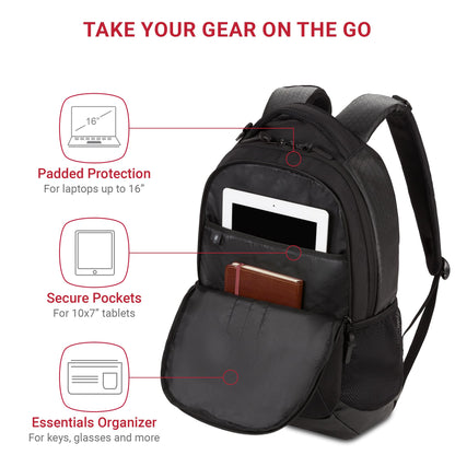 SwissGear Cecil 5505 Laptop Backpack, Pastel Brown/Black, 18-Inch