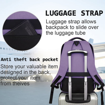 Anti-Theft Laptop Backpack with USB – 15.6" Black