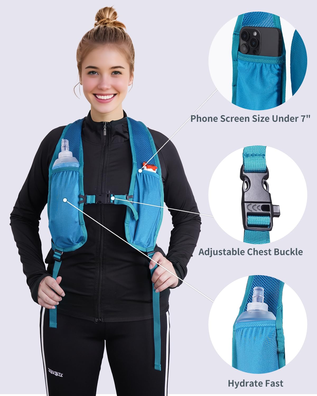 Blue Quartz 15L Ultralight Hiking Backpack, Foldable