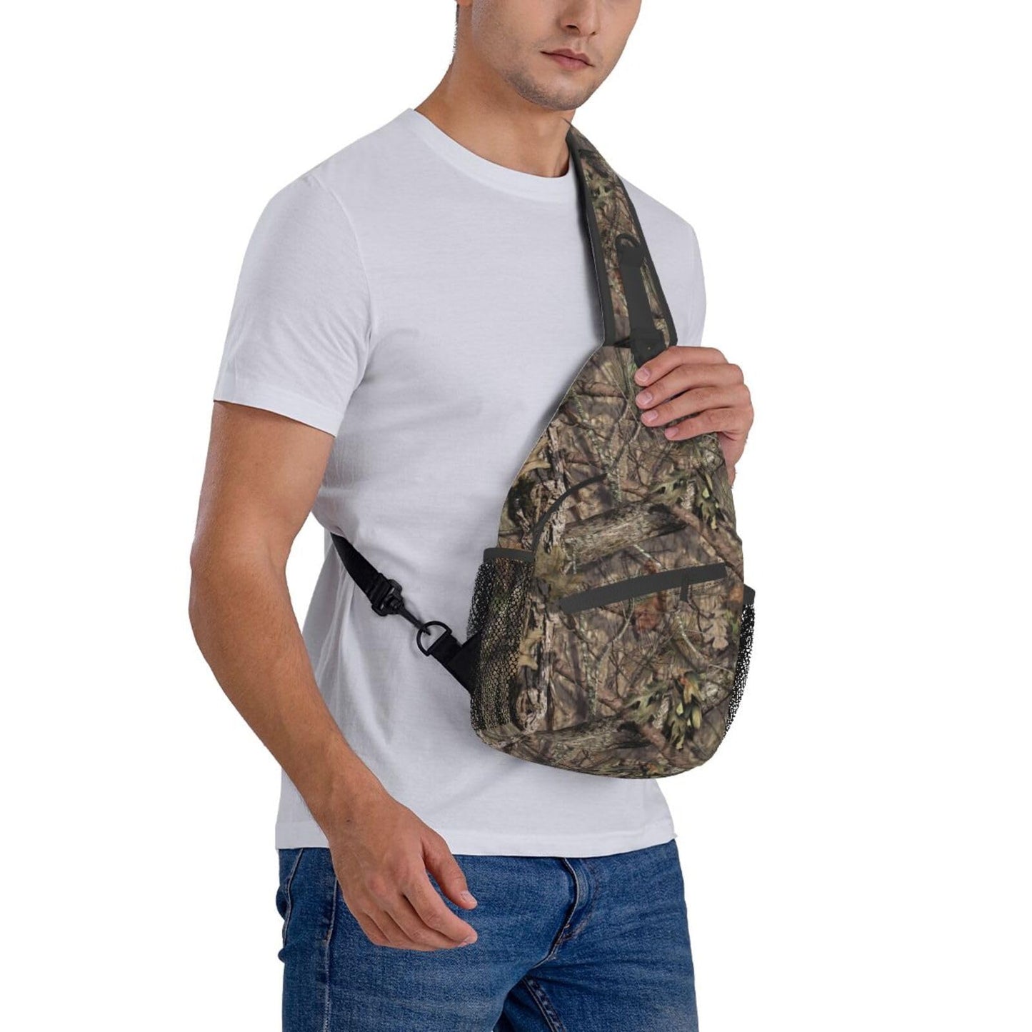 Camo Forest Hunting Sling Backpack, Unisex